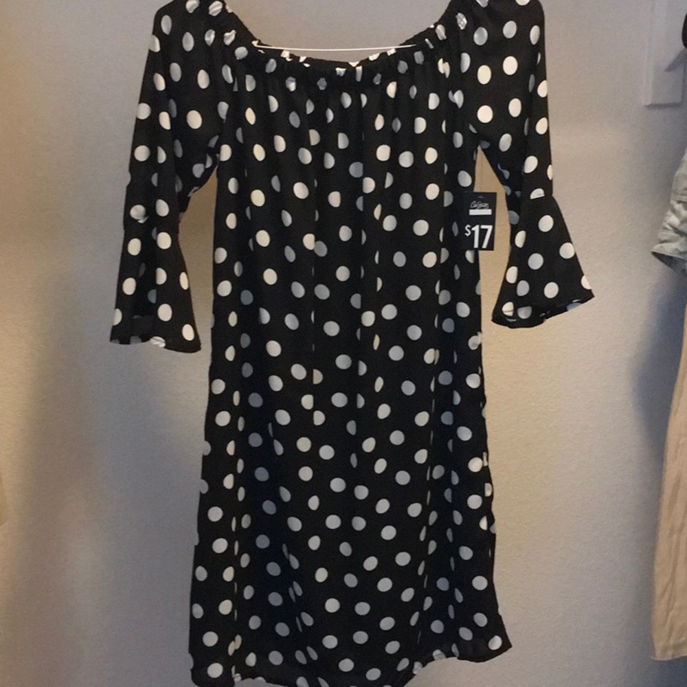 Polka Dot Dress with Bell Sleeves